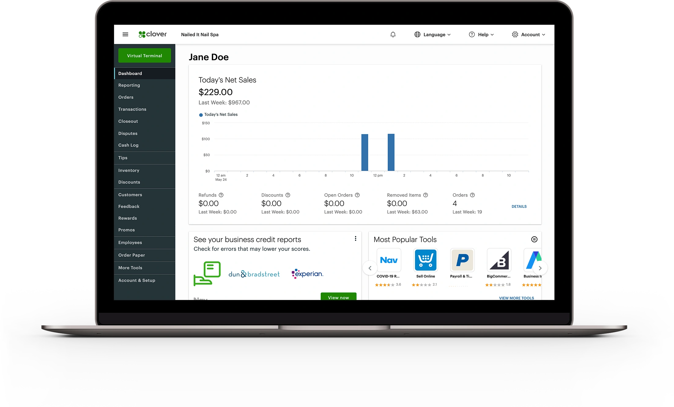 Invoice payment tracking and online payment screen