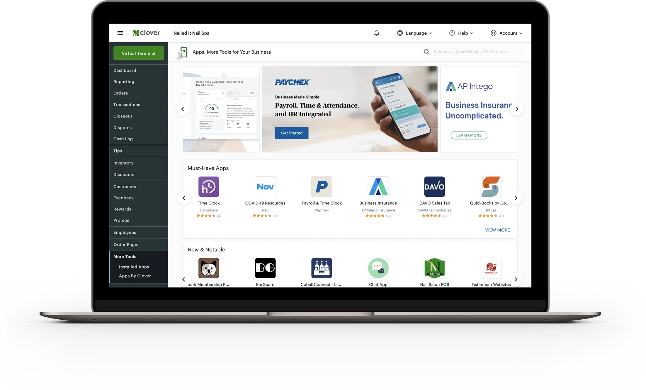 Clover invoicing dashboard and payment workflow