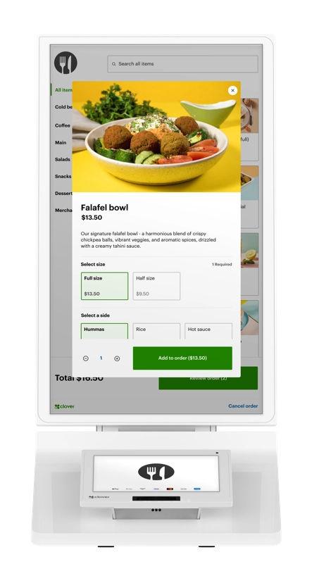 Clover Kiosk self-service restaurant ordering setup